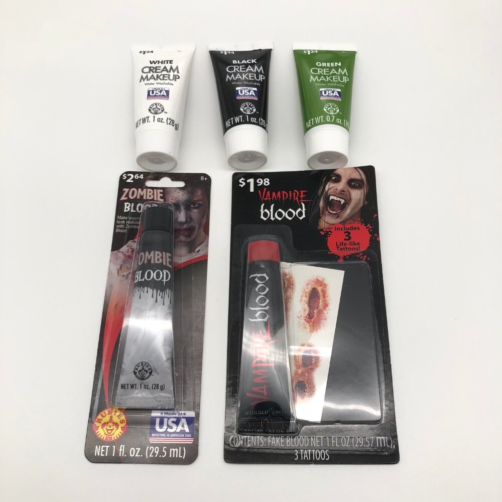 Halloween Costume Makeup, Cream Face Paint, Vampire Zombie Lot of 5 NEW